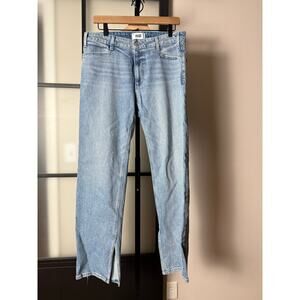 Paige Celeste Wide Leg Jeans in Wrenley Distressed Size 30